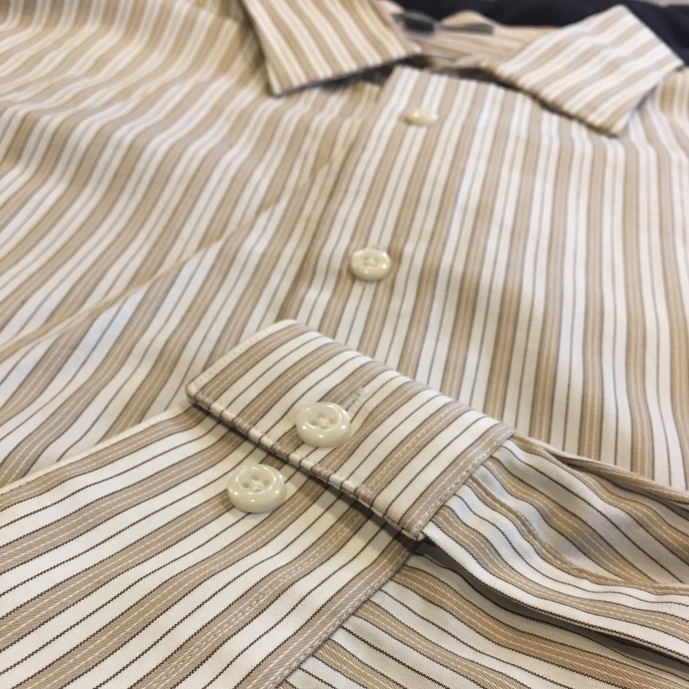 Brown striped dress shirt